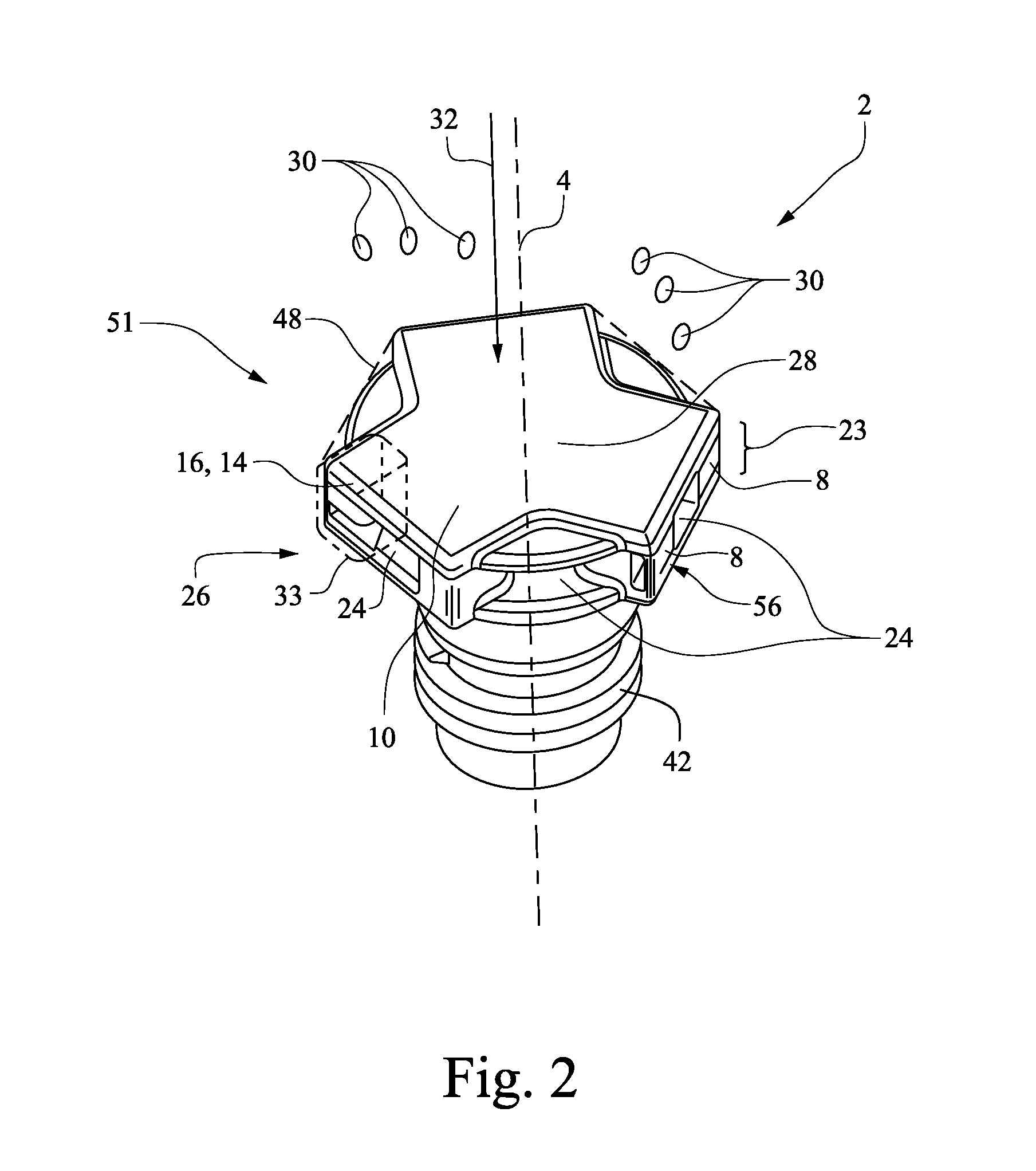 Dishwasher and inlet bolt