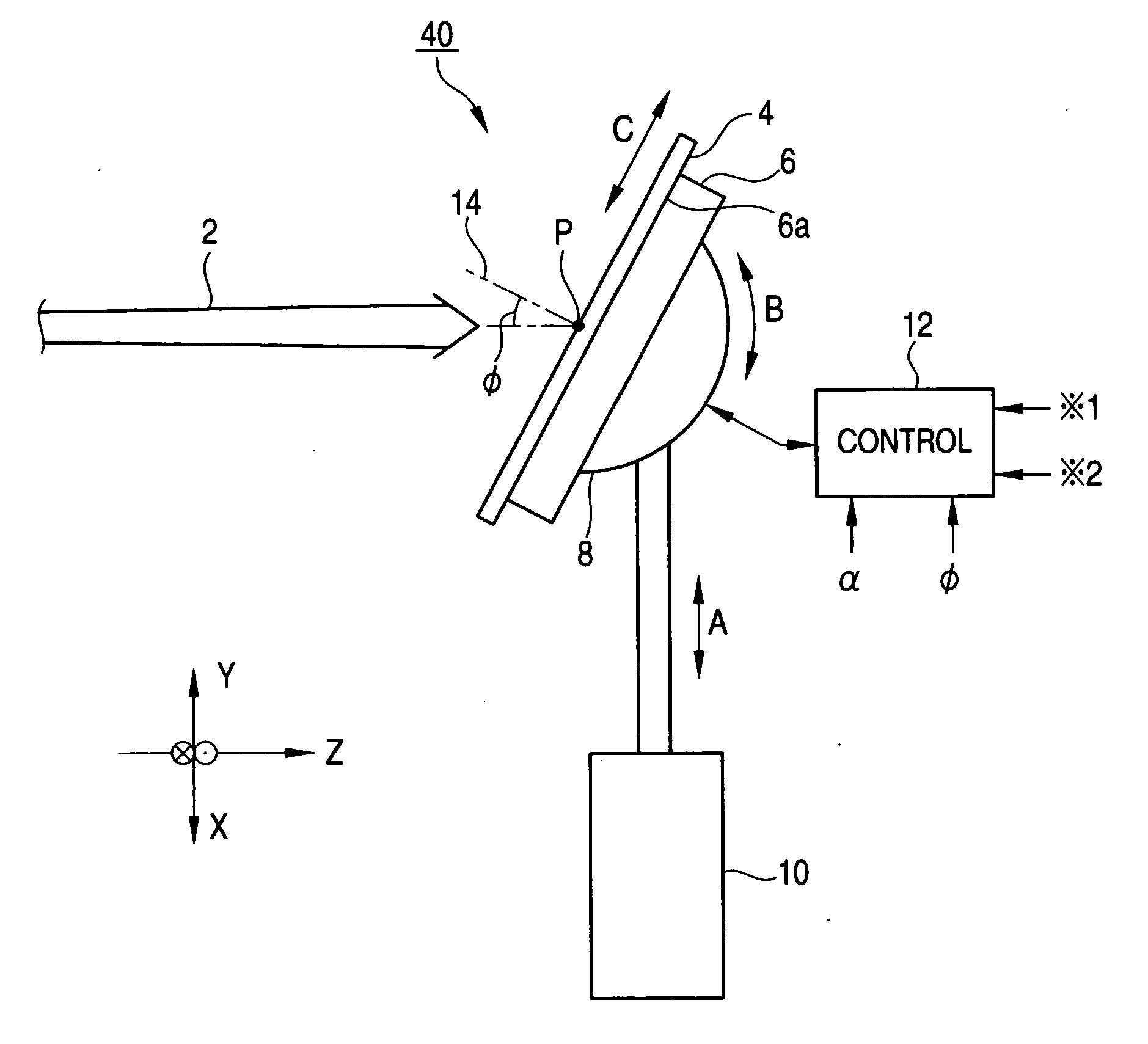 Ion implanter, and angle measurement apparatus and beam divergence measurement apparatus for ion implanter