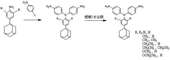 Synthesis method of bismaleimide containing adamantane side group triarylamine