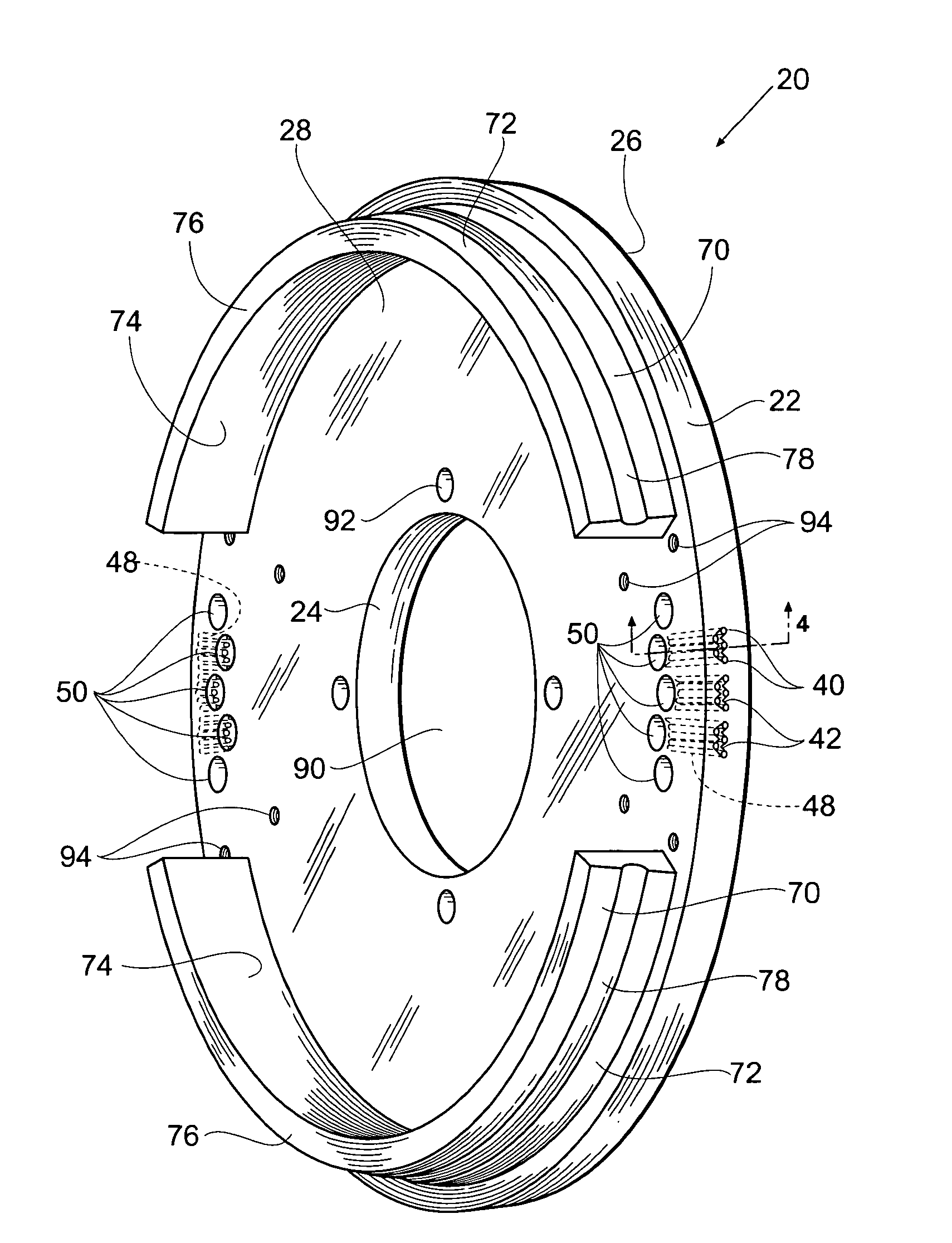 Method and apparatus for securing stretchable film using vacuum