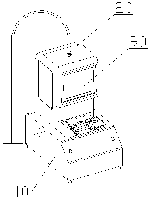 High-precision optical film absorption axis measuring device