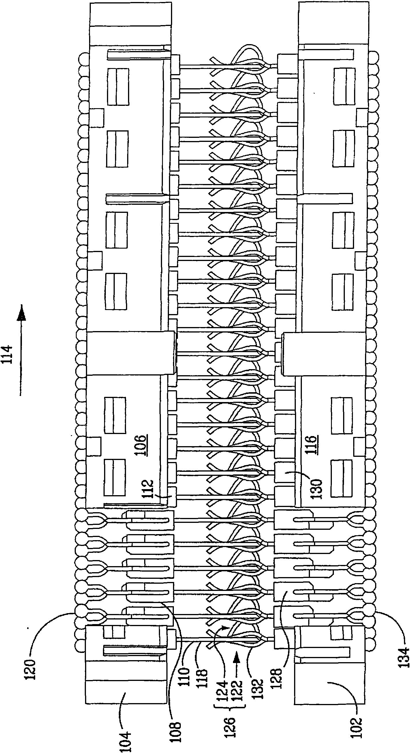 Electrical connector system having a continuous ground at the mating interface thereof