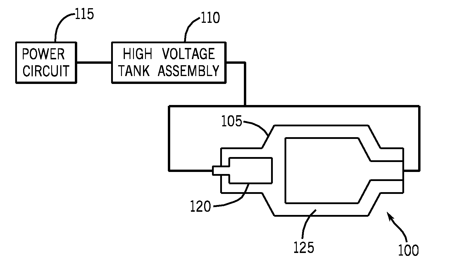 High voltage tank assembly for radiation generator