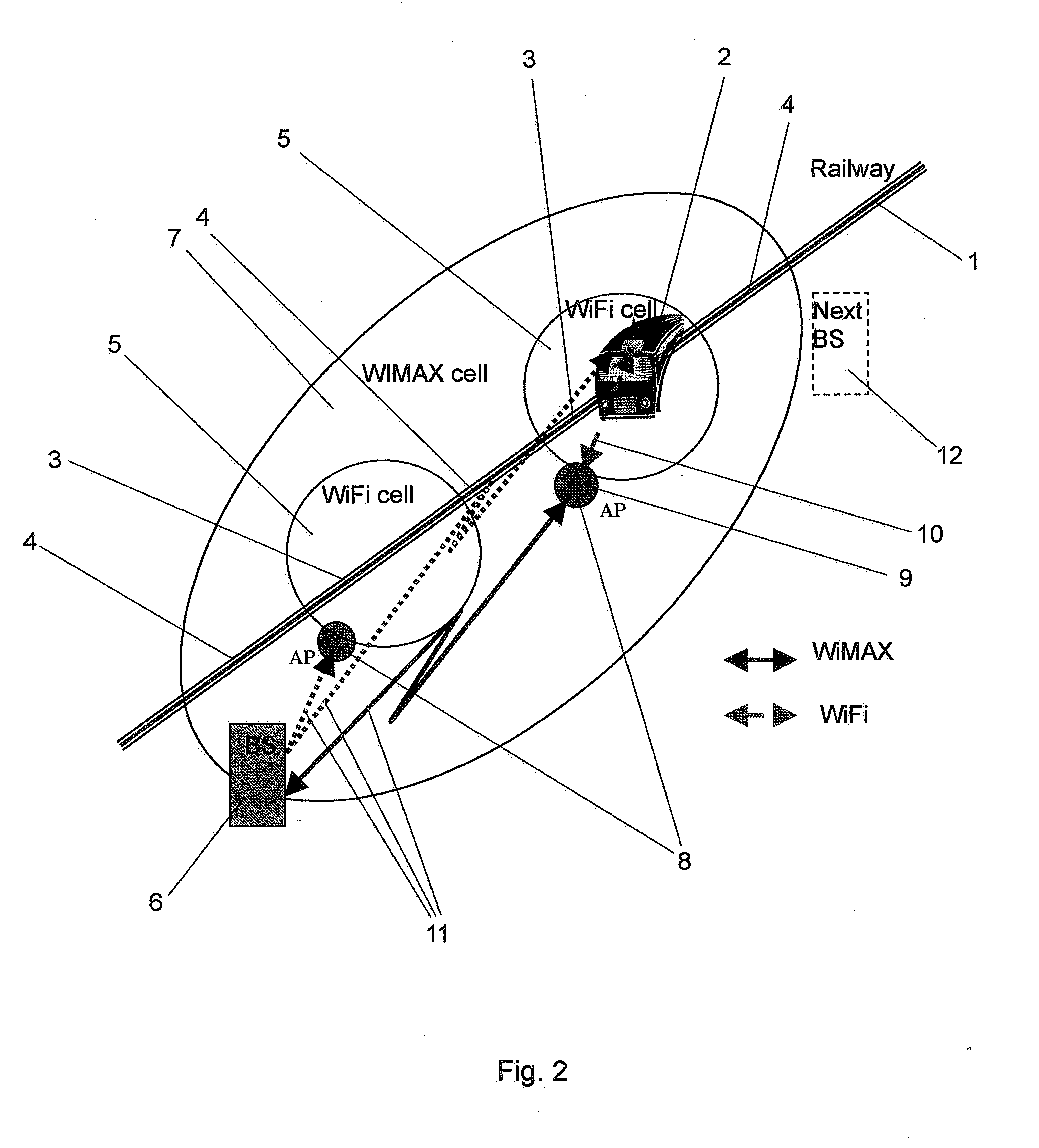 Method to provide wireless broadband communication to a high-speed movable vehicle