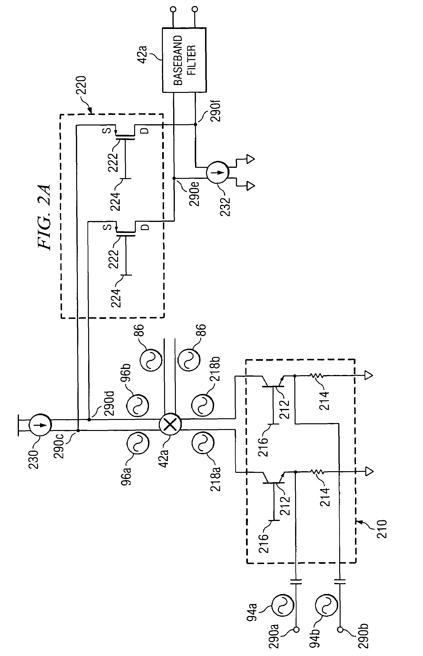 Radio-frequency tuner with differential converter