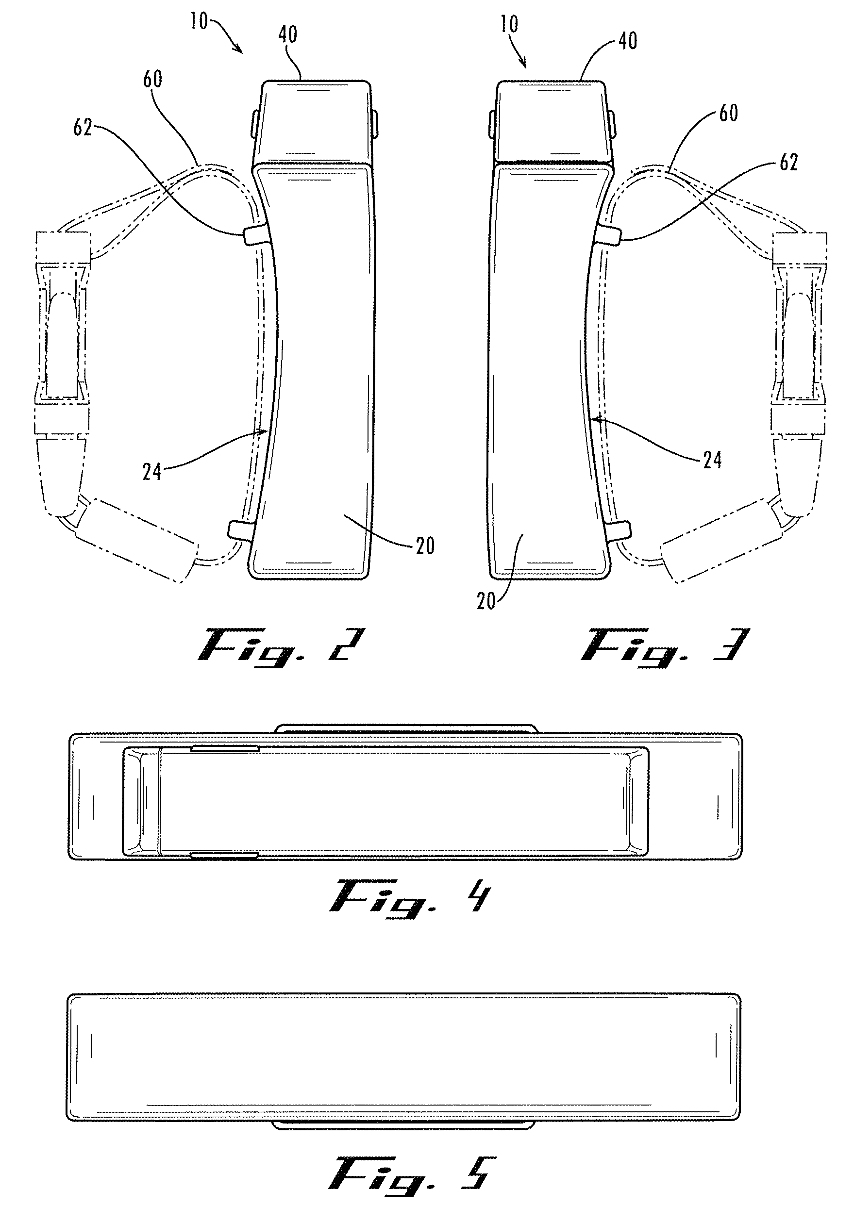 Wearable communication device with contoured back