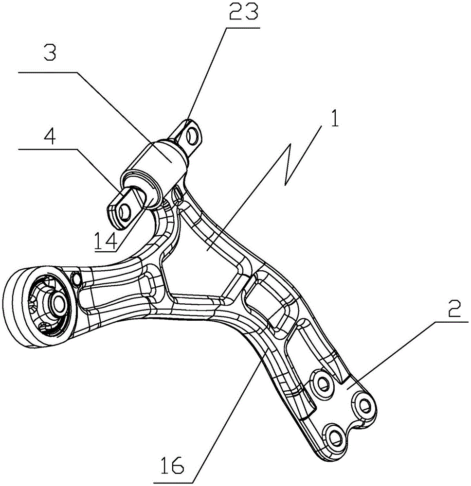 Automobile front lower swing arm assembly