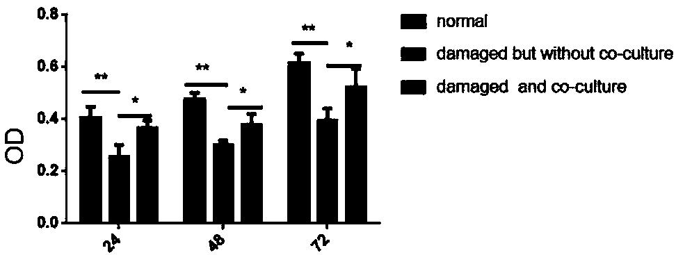 Method for studying action mechanism of Hsa_circ_0111659 in repairing of ESC by WJ-MSCs