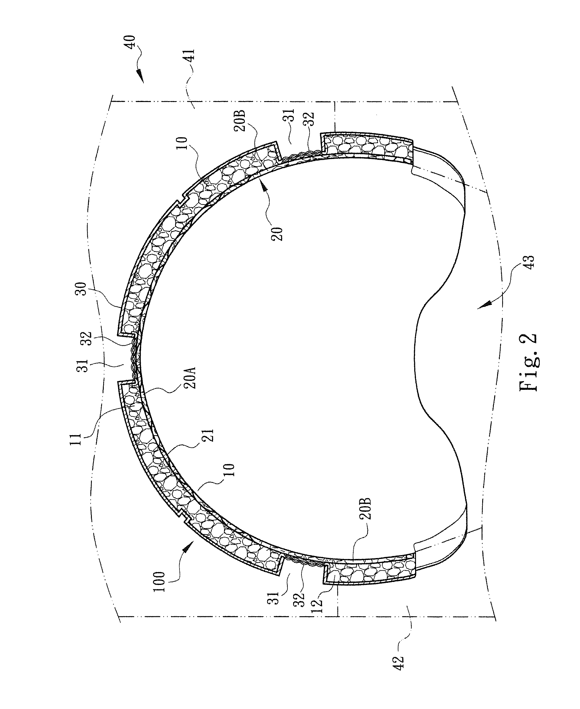 Reinforcement structure of safety helmet and manufacturing method thereof