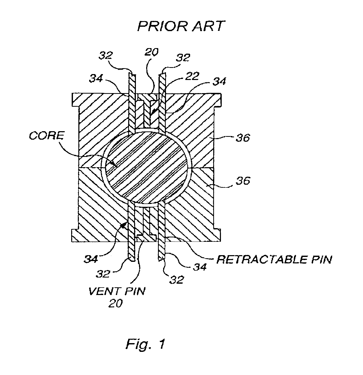 Split vent pin for injection molding