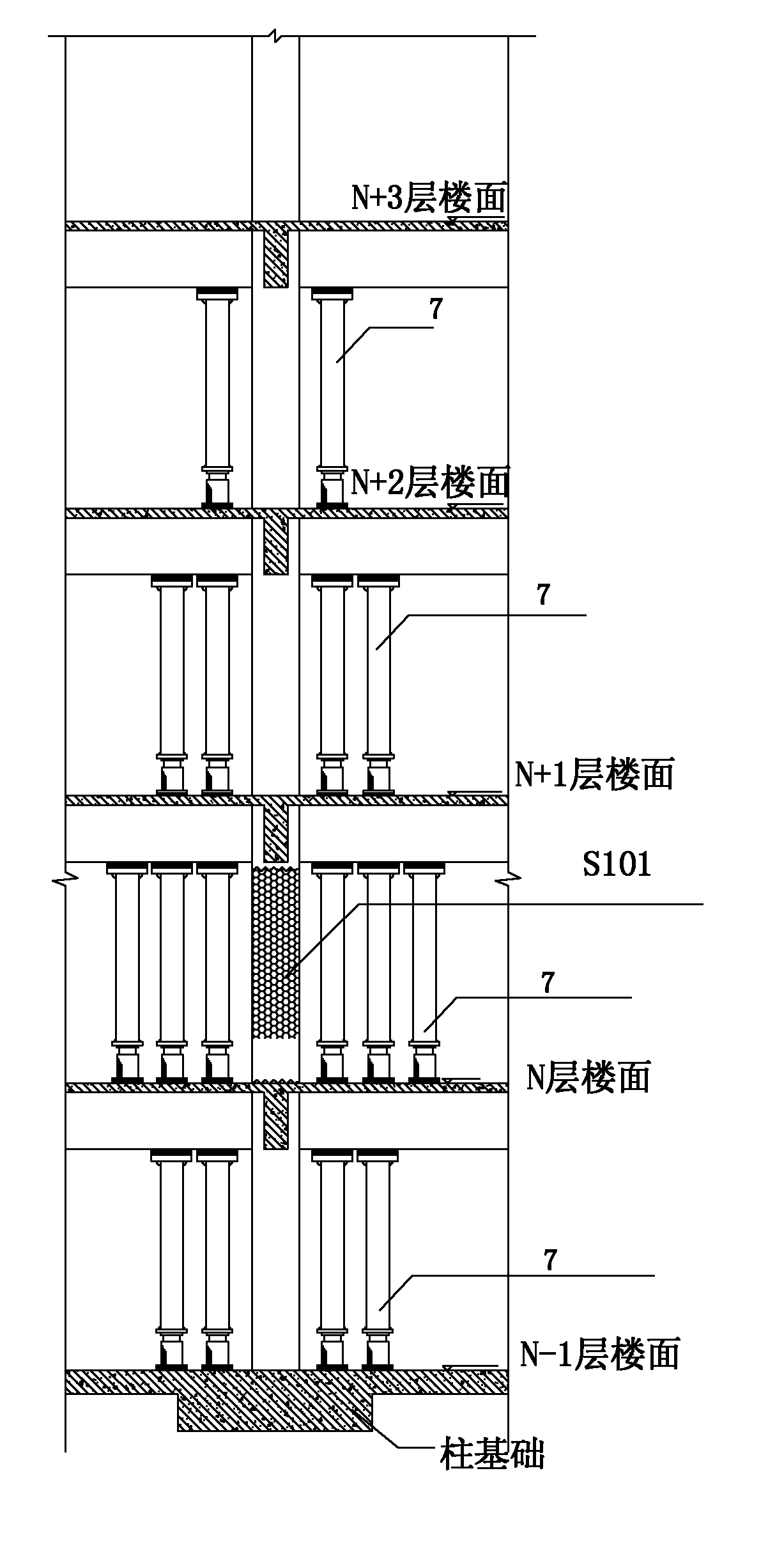 Displacement method of defective concrete of column body