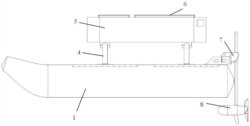 Detachable folding inflatable double-body unmanned ship