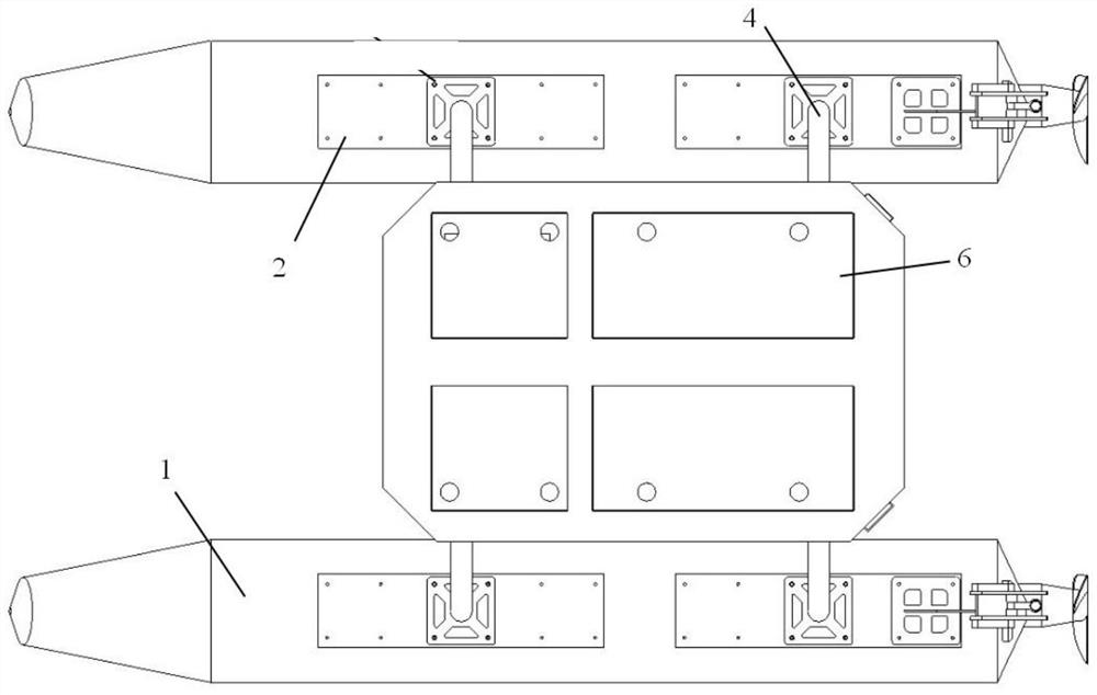 Detachable folding inflatable double-body unmanned ship