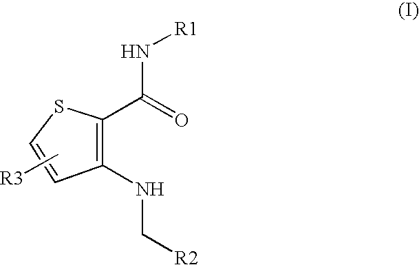 (2-carboxamido)(3-amino) thiophene compounds