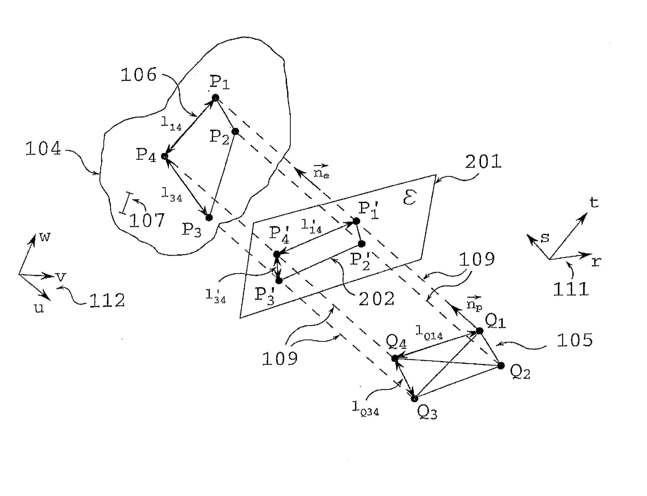 Mobile Projection System For Scaling And Orientation Of Surfaces Surveyed By An Optical Measuring System