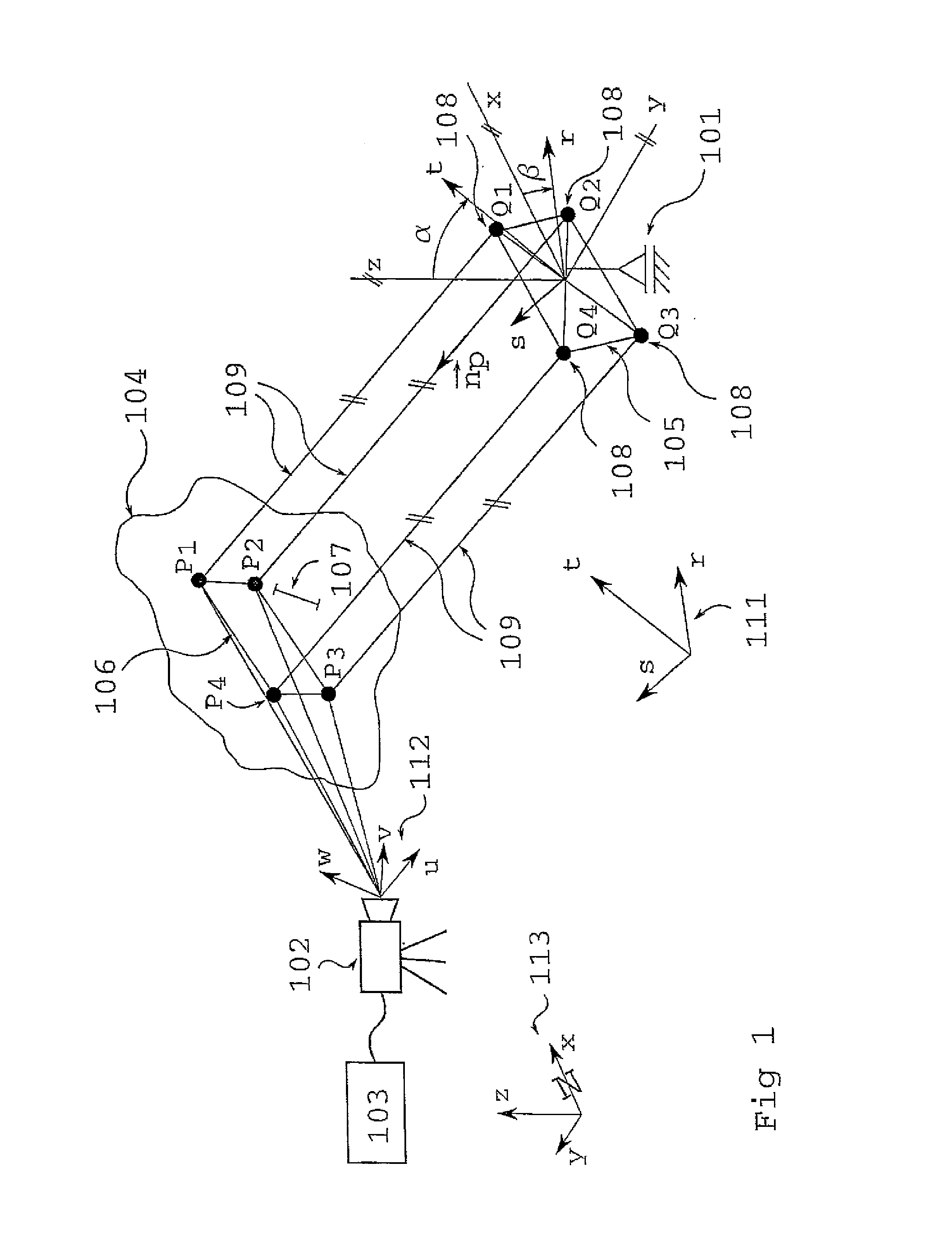 Mobile Projection System For Scaling And Orientation Of Surfaces Surveyed By An Optical Measuring System