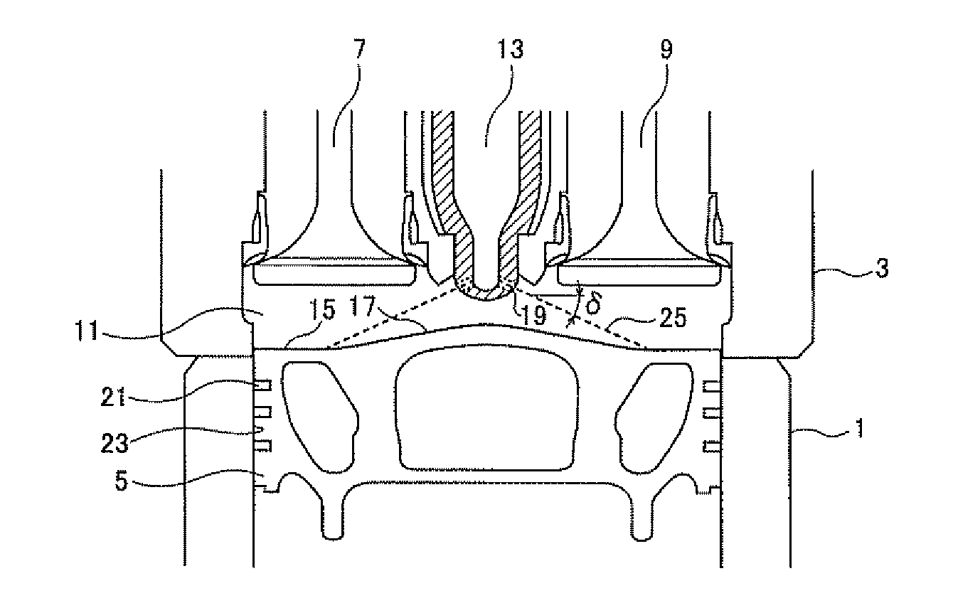 Combustion chamber for large gas engine