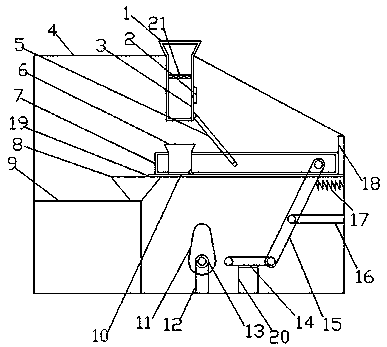 Intermittent feeding device for rapeseed oil squeezer
