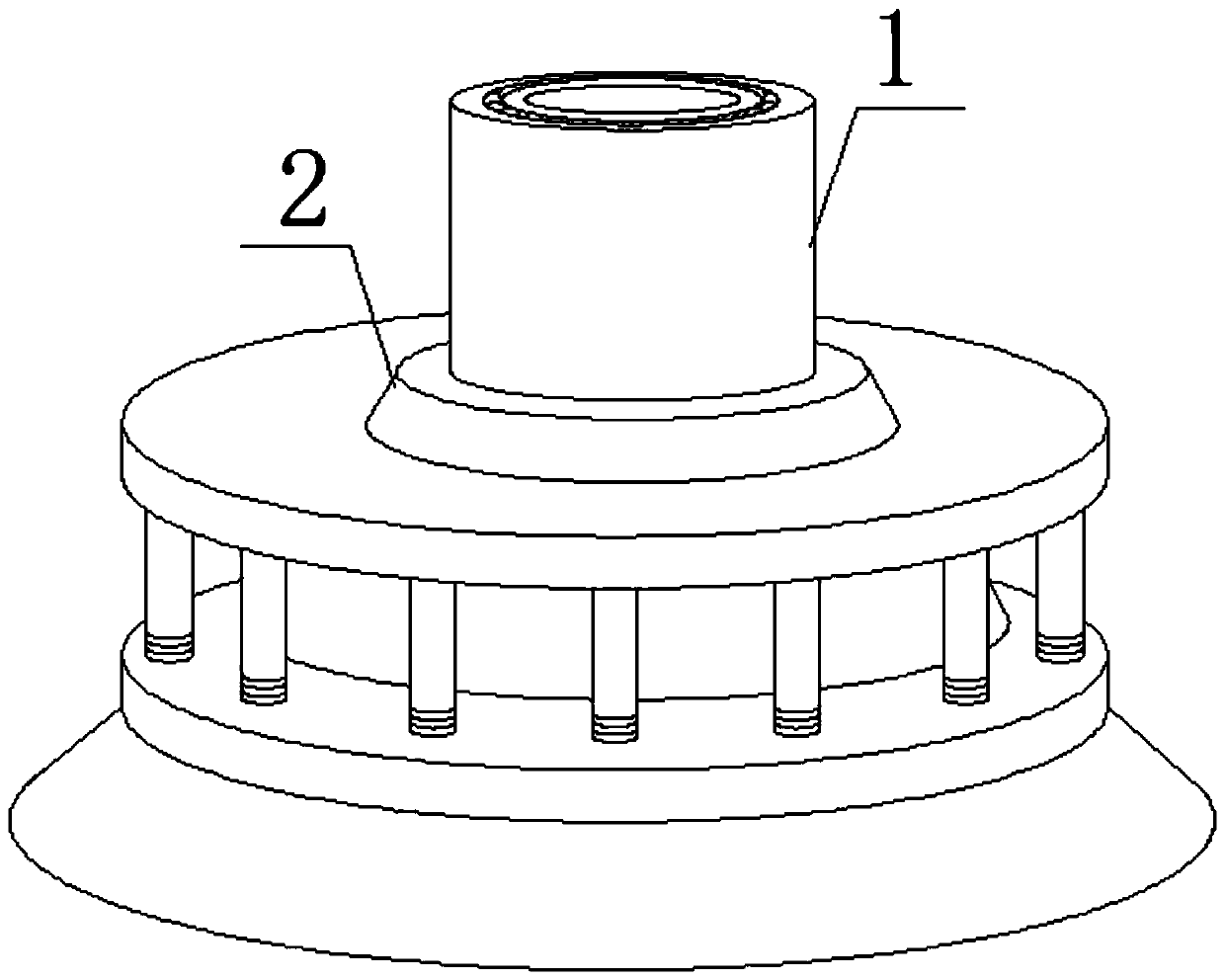 A fixing device for drill pipe during oil exploitation