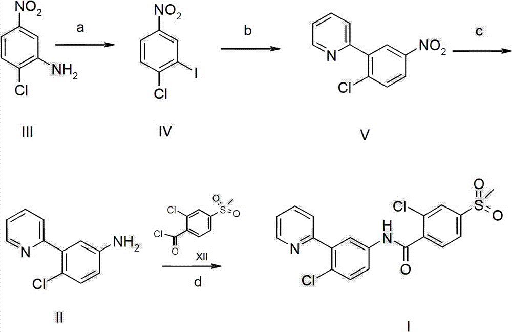 Preparation method of intermediate of antitumor drug GDC-0449 (vismodegib)