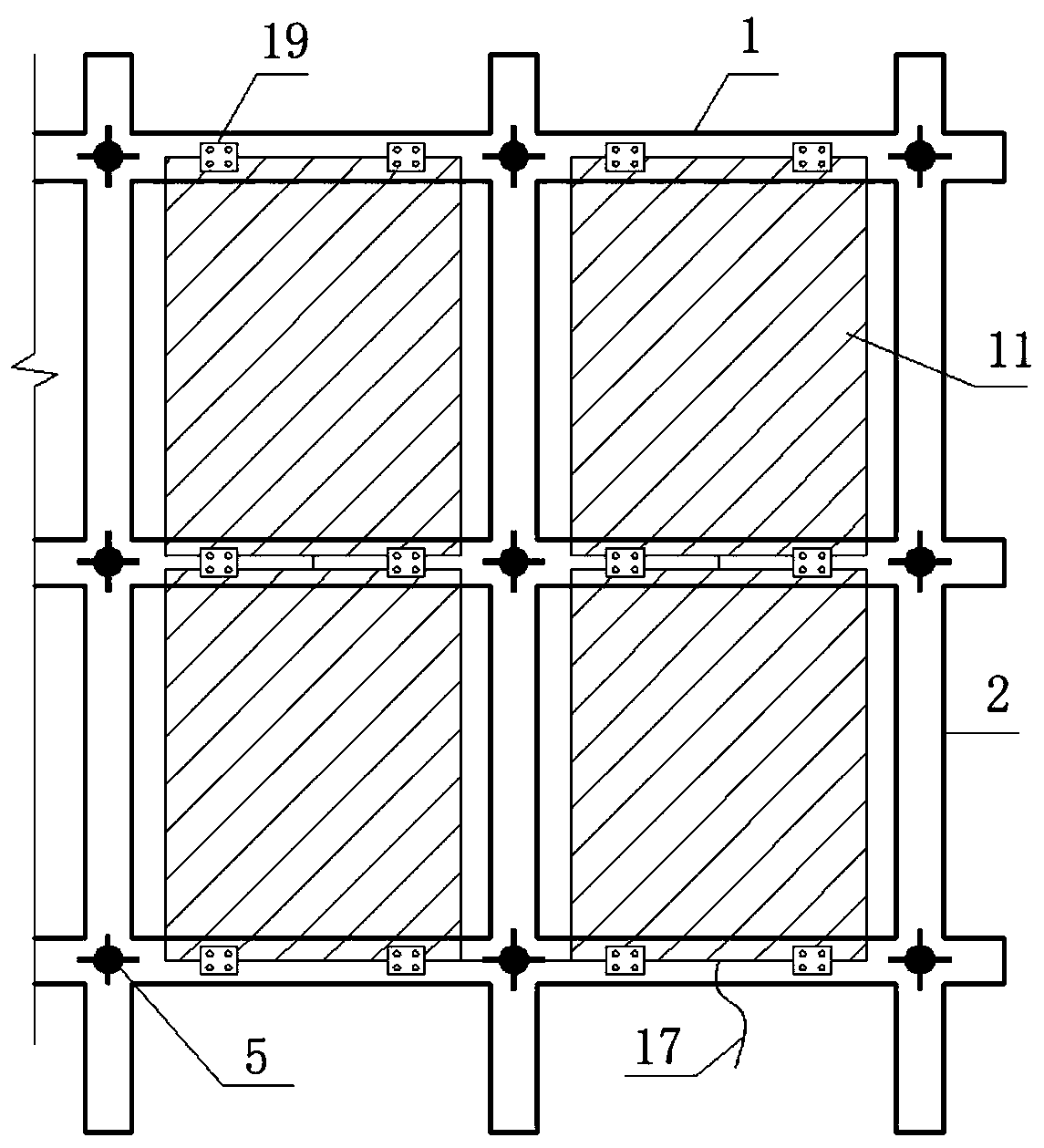 Permafrost slope sunshading refrigeration anchoring structure and construction method