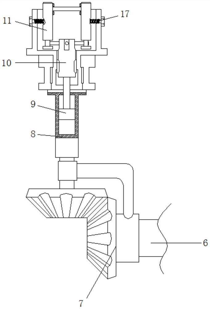 Computer hard disk screw fastening device based on bevel gear transmission