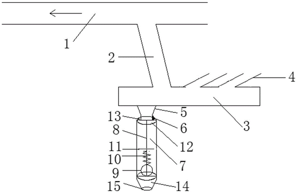 A coal mine gas drainage pipeline water discharge device