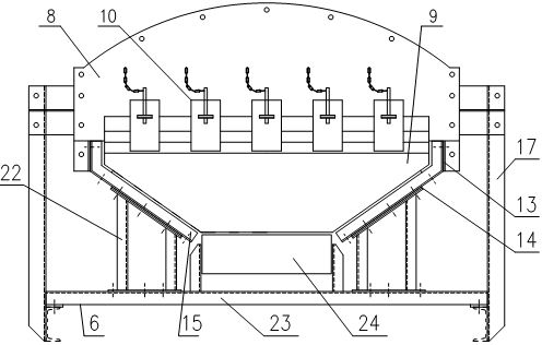 Totally-closed dust suppression material guiding device