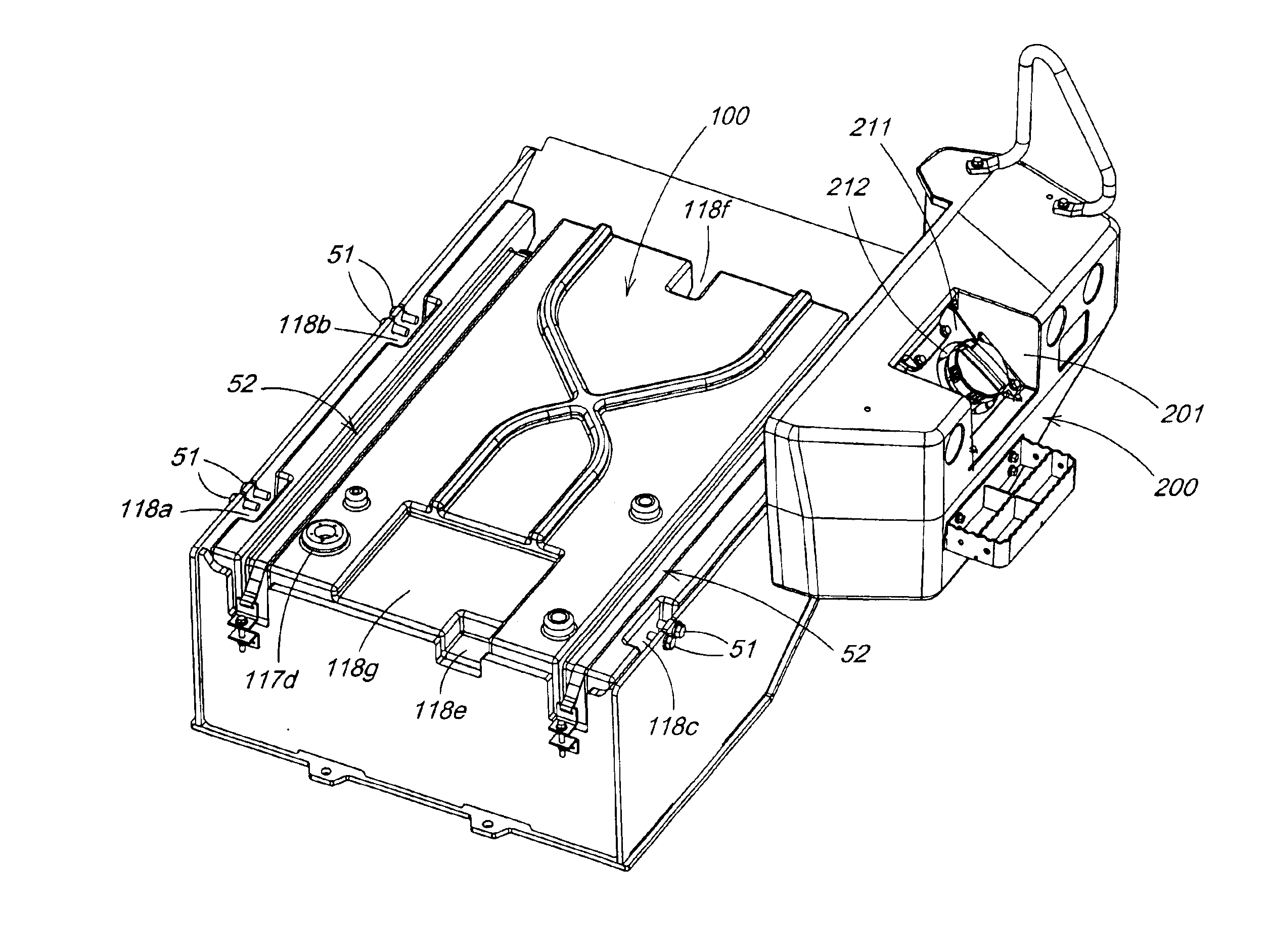 Integrated fuel tank and complementary counterweight