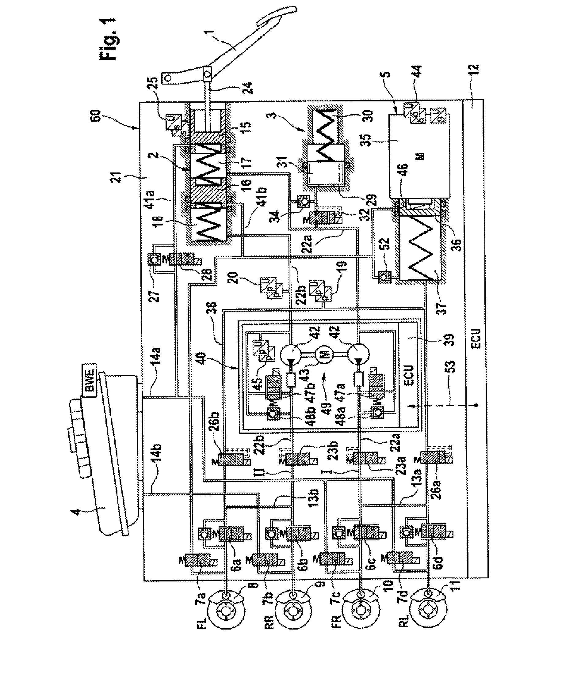 Brake System for Motor Vehicles. and Method for Operating the Brake System