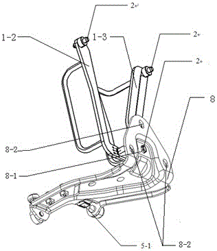 An auxiliary assembly tool for the lower arm of the middle door