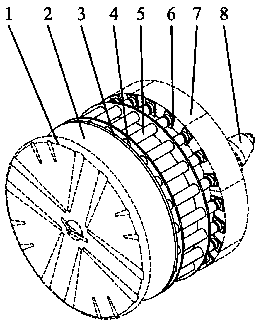 A propulsion system for automatic distribution of shield anti-eccentric load