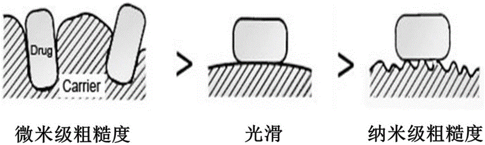 Particles of surface nanoscale coarse structure and preparation method and application thereof