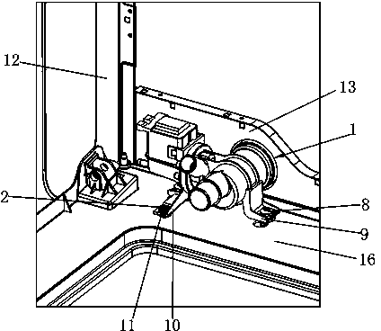 Installing structure for washing machine draining pump