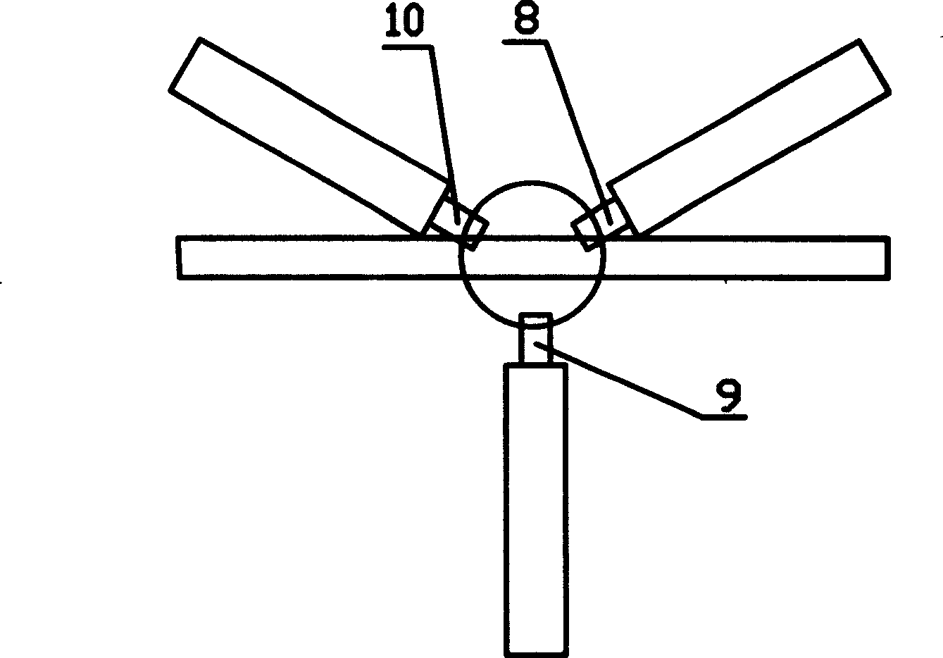 Tail rudder operated rotor flying robot