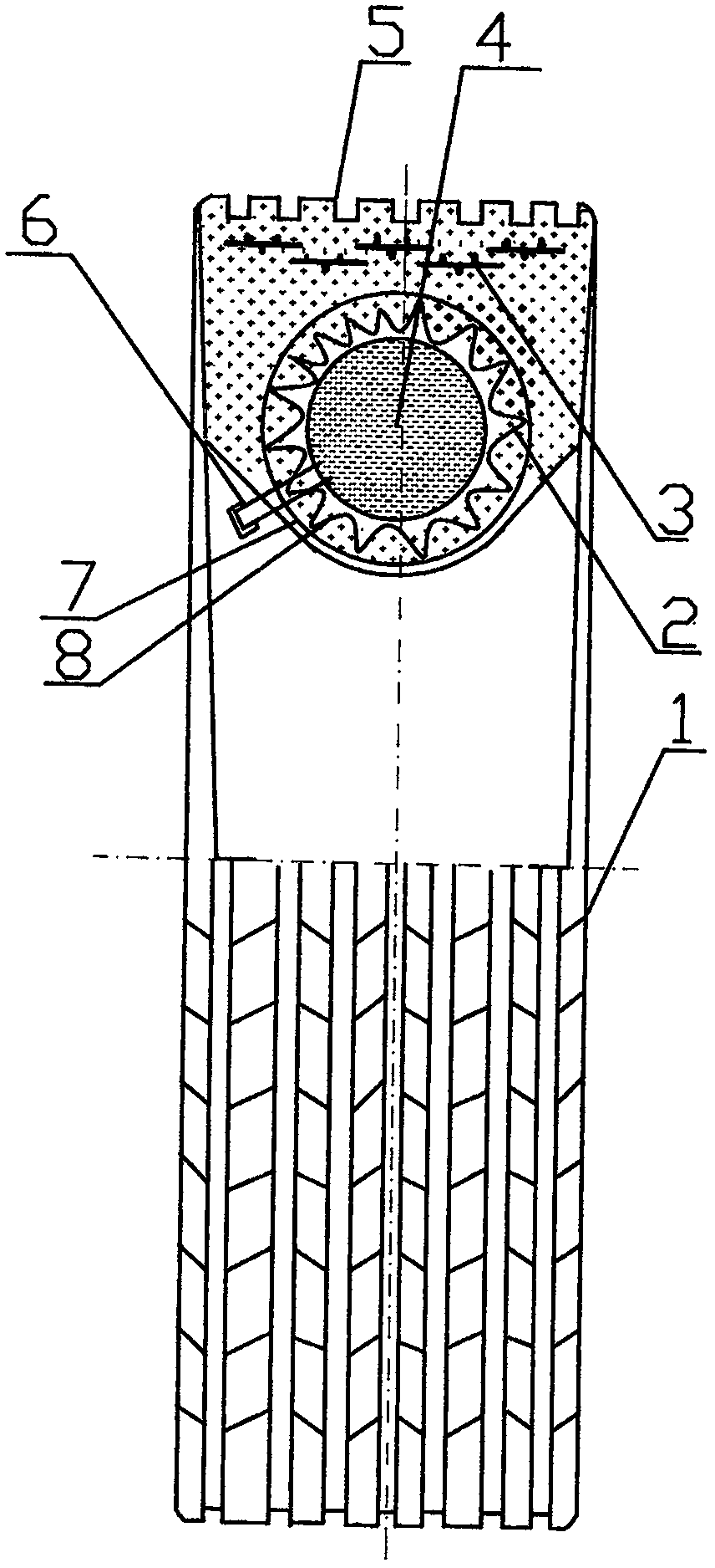 Powerful inflating-free explosion-proof and anti-puncture tire of large motor bus or large truck