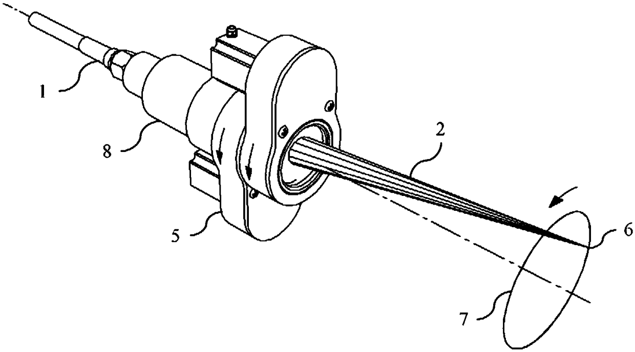 Laser cleaning head capable of rotating based on circular wedge-shape prism and using method