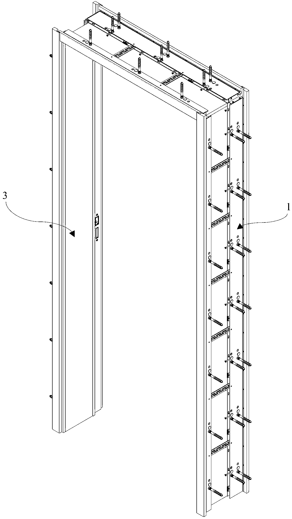 Finished vertical hinged door window frame and method for mounting door window frame