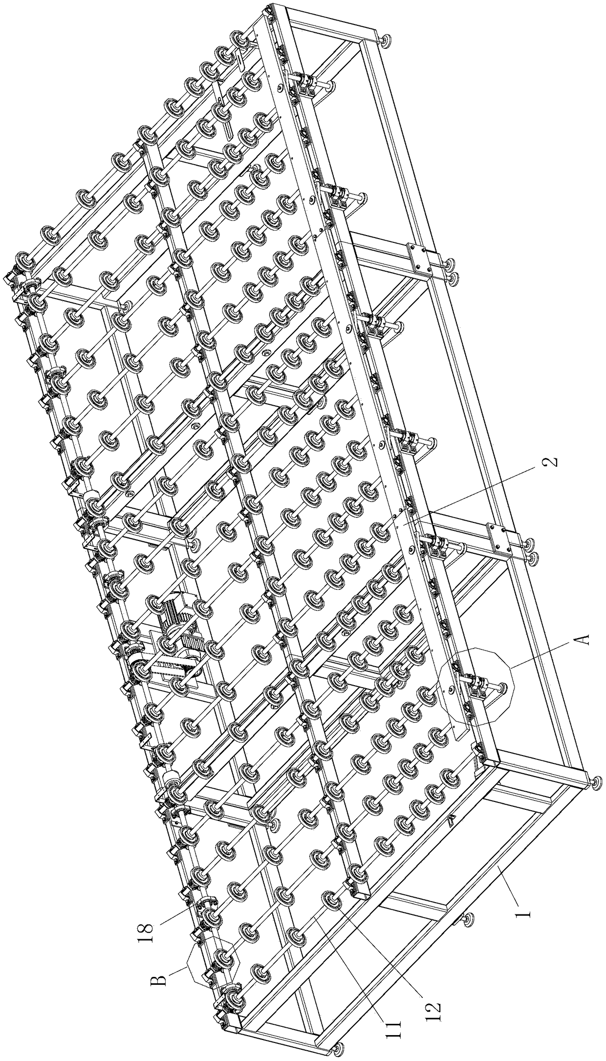 Interlayer glass positioning conveyor