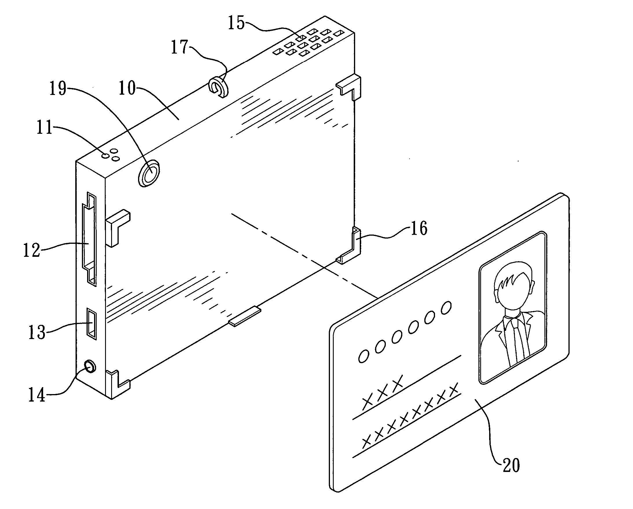 Display device of identification card