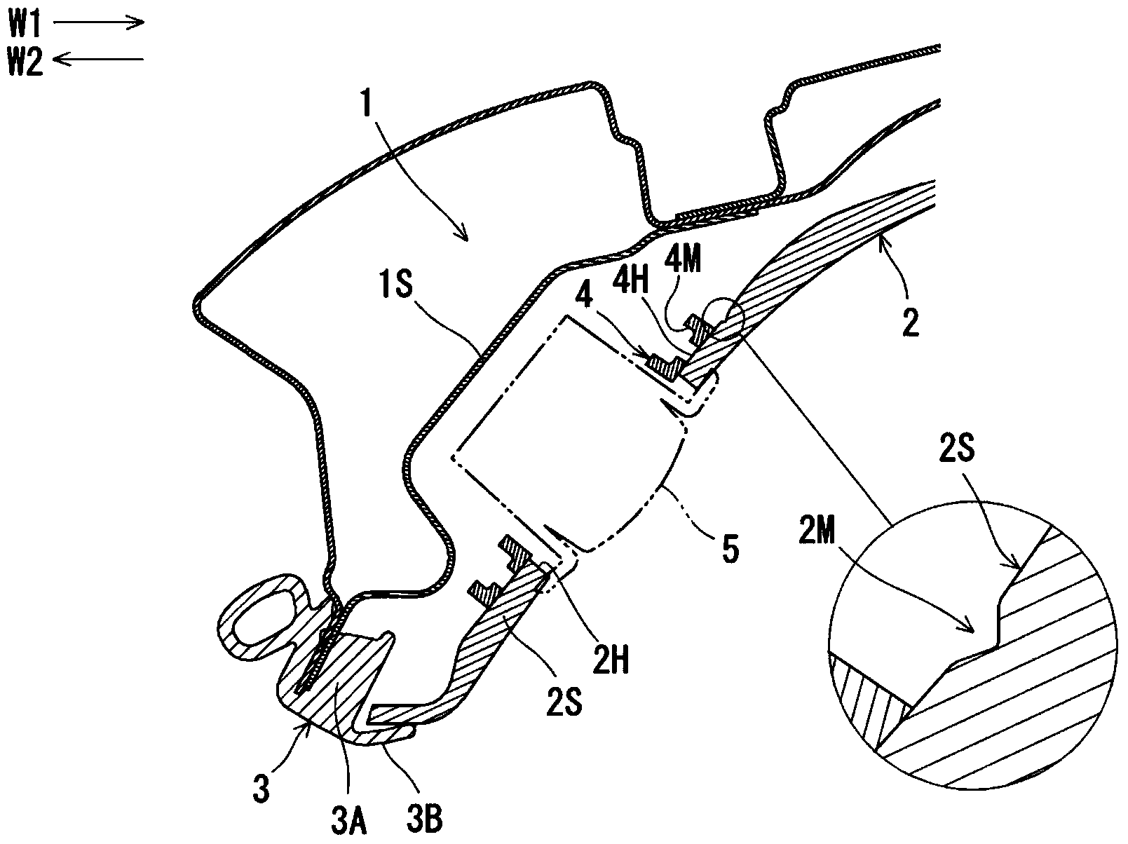 Peripheral structure of electrical component installing unit for installing electrical component to roof panel