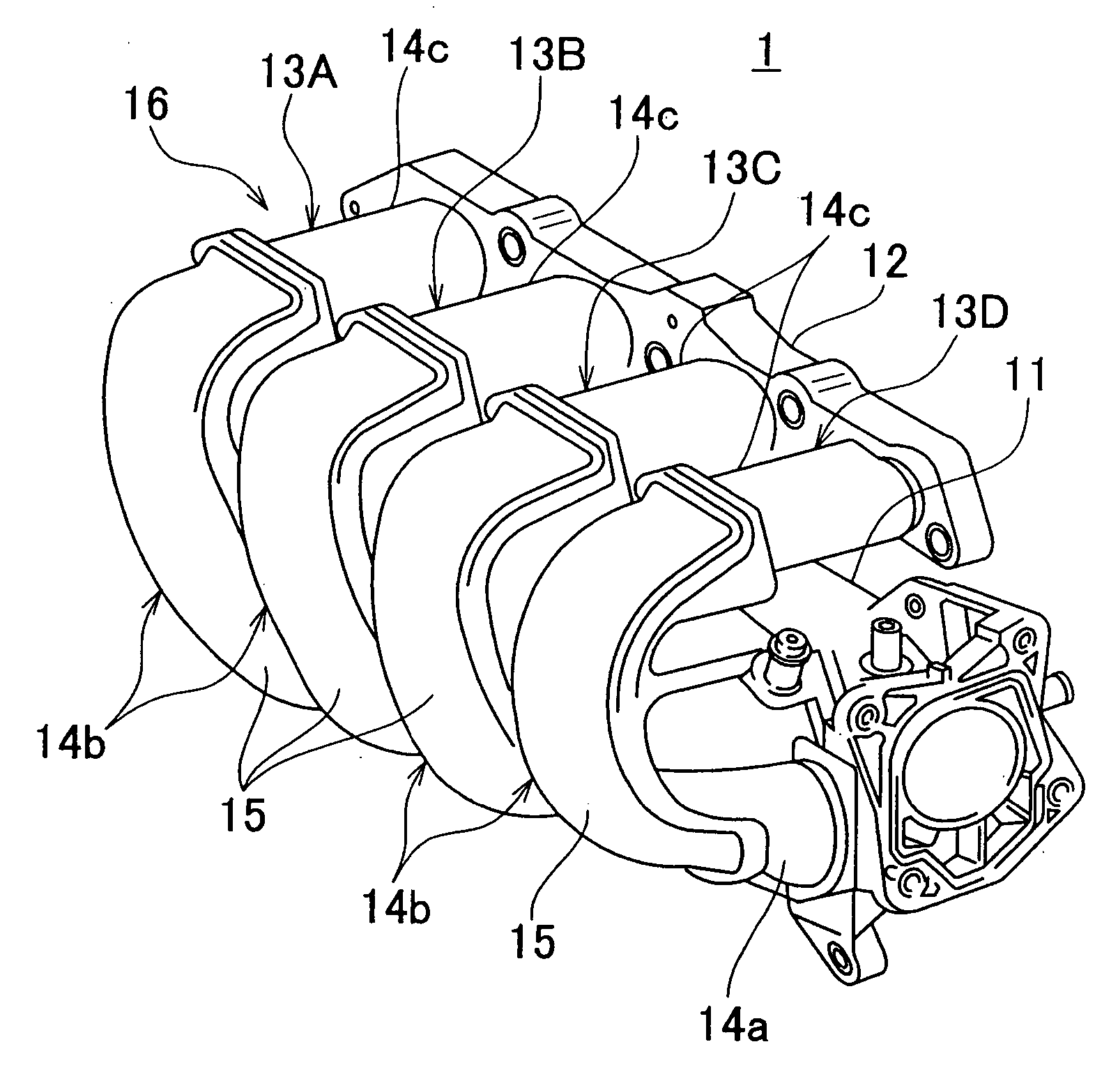 Welding structure for synthetic resin intake manifold