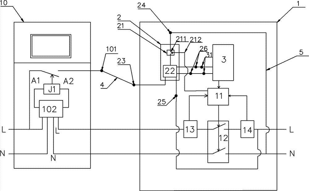 Special molded case circuit breaker for prepayment electric energy meter