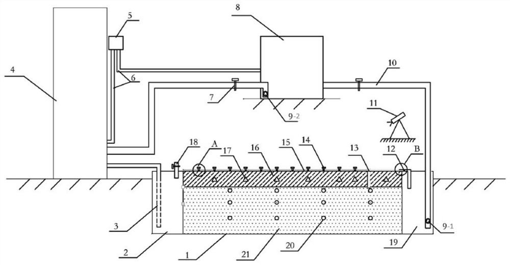 Large-scale dike piping dangerous case evolution mechanism physical simulation device