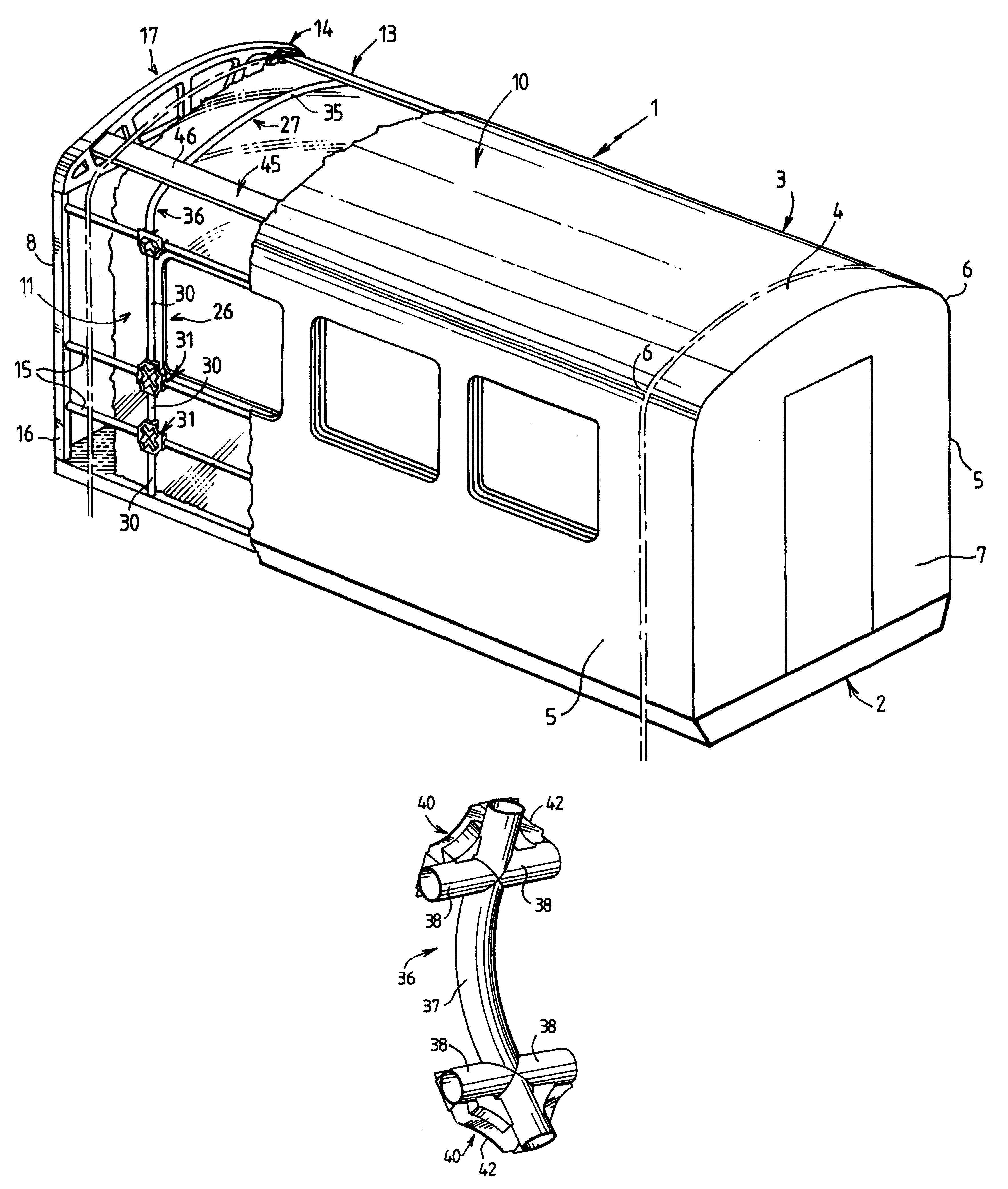 Rail vehicle body, a rail vehicle, and corresponding assembly methods