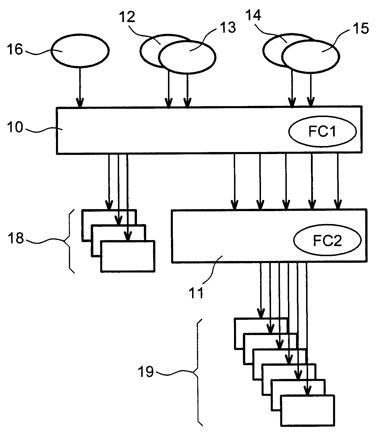 Electricity distribution system and method inside an aircraft
