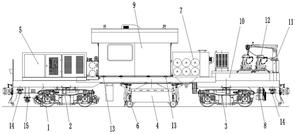 Medium-sized grinding wagon for railway work section