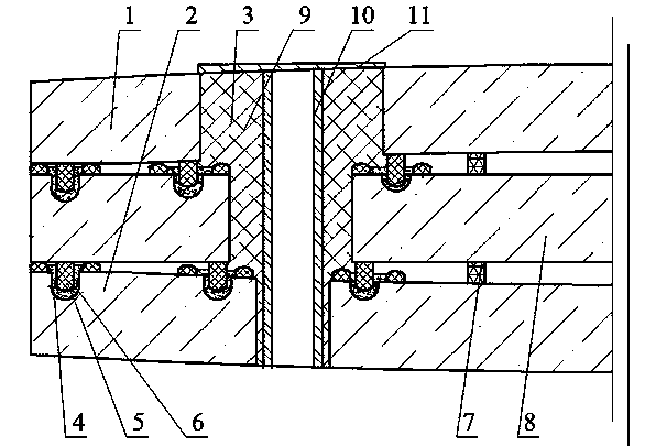 Metal-welded convex double-vacuum-layer glass with sealing strips, sealing grooves, and mounting hole.