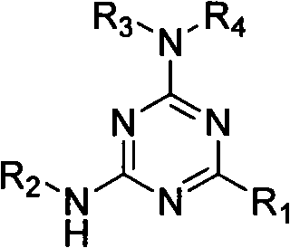 Use of 2-alkyl substituted 4,6-diamino-1,3-5-triazine derivate