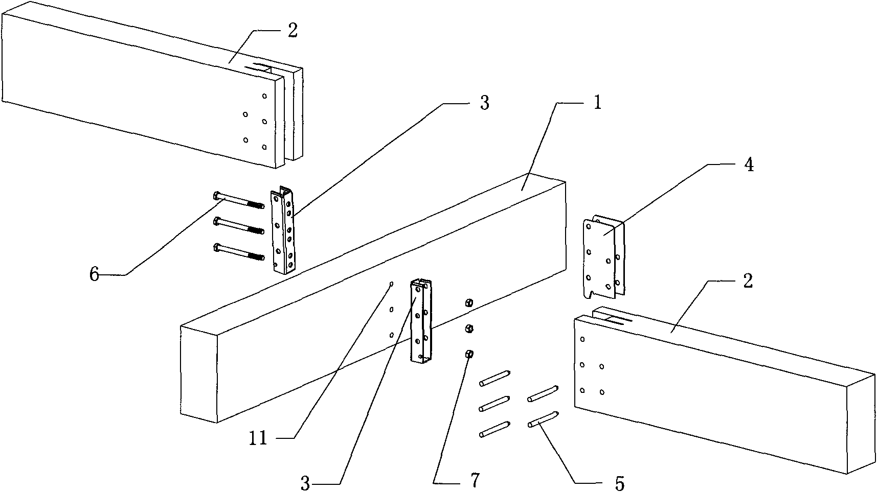 Double-secondary beam type combined house beam